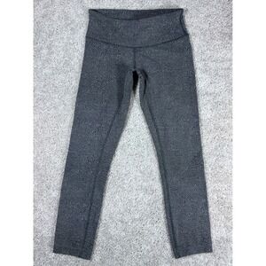 Lululemon Wunder Under High Rise 7/8 Leggings Black White Dot Print Athleisure 4